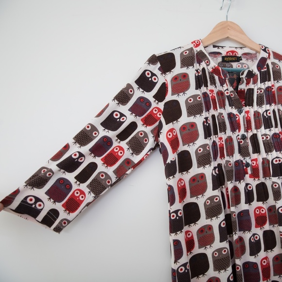 Reborn Owl Print Tunic Blouse - Picture 2 of 12
